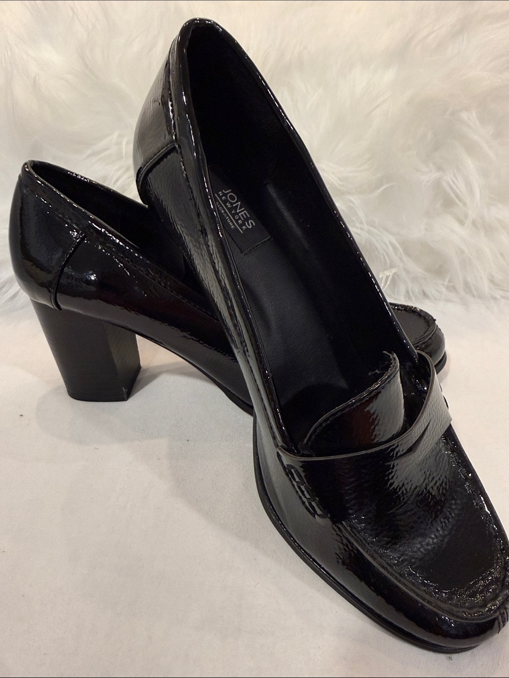 Jones New York Black Patent Penny Loafers